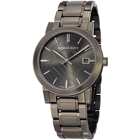 burberry men's gunmetal watch